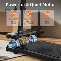 Caminadora Eléctrica Plegable al por Mayor OEM ODM, Inclinación de 1-7 Grados, Carga de 120 KG, 0.75 HP, 8 KM/H, Plataforma para Caminar Debajo del Escritorio, Control Remoto
