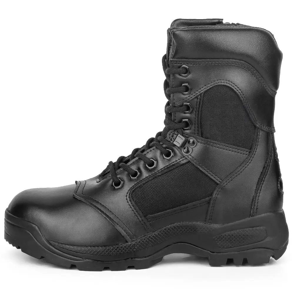 CQB Lace-Up Aço Toe Protegido Tactical Botas Preto com Lado YKK zíper