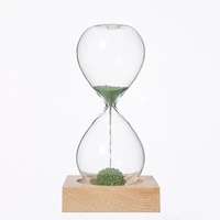 Sablier coloré de 30 minutes, minuteur en verre à aimant de 15 minutes avec base carrée en bois pour la décoration de la maison, du bureau ou de la table - Vente en gros