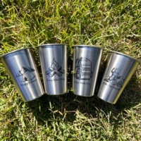 Gobelets à bière en acier inoxydable gravés au laser, personnalisables, empilables et durables, vaisselle en métal pour groupes, fêtes et événements en plein air