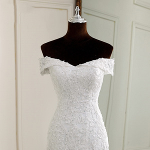 Off Shoulder Mermaid Wedding Dress <b>White</b> <b>Lace</b> Sweetheart Neckline Bridal Gown Formal Dress - Product Image 2
