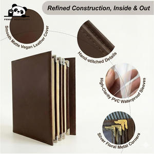 Protector de Esquinas Personalizado con Bolsillos de PVC Rígido, Protector de Esquinas con Cuerda Elástica, Portamenús de Cuero PU - Product Image 3