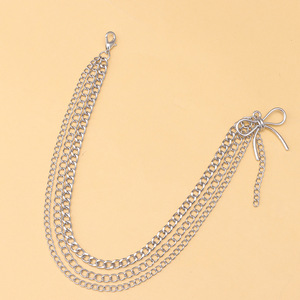 Martin Boot Shoe <b>Chain</b> With Bow Pendant Multi Layer Metal <b>Chain</b> Charm For Fashion Trend Style - Product Image 6