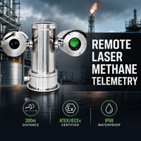 Détecteur de méthane laser PTZ en acier inoxydable 316L HIREP, système de surveillance à distance des fuites de gaz TDLAS, ATEX IECEx IP68