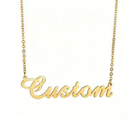 Collier personnalisé en acier inoxydable original plaqué or 14k 18k, résistant à l'eau et au ternissement, pour femmes et hommes