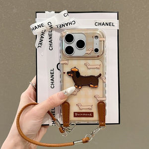 Dragonne <span class=keywords><strong>teckel</strong></span> plein écran à carreaux mignon adapté pour Iphone17 Promax16 coque de téléphone 15 femme 14 - Product Image 1