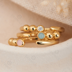 Gemnel 925 Sterling Zilveren <span class=keywords><strong>Spacer</strong></span> Kraal Stapelen Vinger <span class=keywords><strong>Ring</strong></span> Voor Vrouwen Fijne Sieraden Open Verstelbare <span class=keywords><strong>Ring</strong></span> - Product Image 2