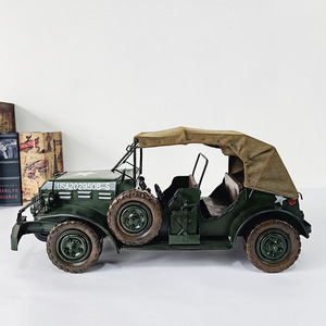 Amerikanisches Willys Jeep Geländewagen-Modell Dekorationen Kreative Metallkunstwerke für Autosammler Keine Spielzeuge Niedrige Großhandelspreise - Product Image 2