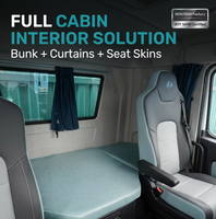 Solution complète d'aménagement intérieur de cabine avec couchettes intégrées, rideaux, housses de sièges, acier inoxydable robuste et luxueux pour Mack Western