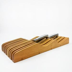 Wooden Knife Holder <b>Rubber</b> Wood 42x15.5x5.5cm Durable Kitchen Storage <b>Block</b> - Product Image 2
