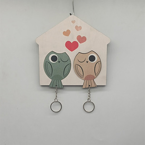 New cross-border product: Wooden <b>key</b> <b>rack</b> <b>for</b> entryway decoration, detachable wooden keychain. - Product Image 1