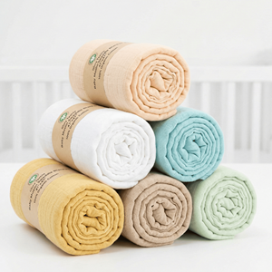 Manta Envolvente de Muselina 100% Algodón Orgánico Personalizada, Alta Absorción, Calidad Boutique, Unisex, para Recién Nacidos, Paño para Regurgitar - Product Image 1