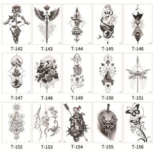 Usine En Gros <span class=keywords><strong>Temporaire</strong></span> Noir Coloré Autocollants De Tatouage Demi Bras Poitrine pour <span class=keywords><strong>Amazon</strong></span> Croquis Autocollants De Tatouage - Product Image 5