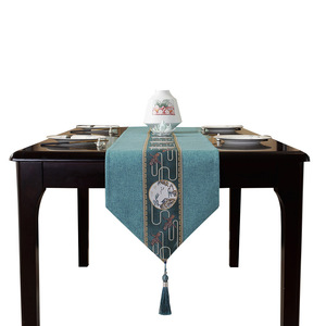 Henggang nouveau tissu chinois longue nappe <span class=keywords><strong>de</strong></span> thé élégant <span class=keywords><strong>chemin</strong></span> <span class=keywords><strong>de</strong></span> <span class=keywords><strong>Table</strong></span> Zen et tissu <span class=keywords><strong>de</strong></span> coussin pour la maison à manger <span class=keywords><strong>Table</strong></span> à thé - Product Image 5