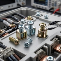 Vis de connexion en acier zingué avec rondelle carrée, fixations Sems pour raccordement électrique industriel