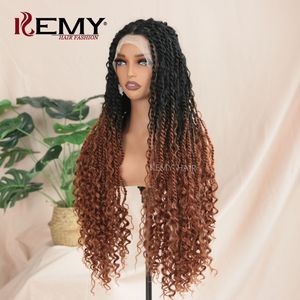 Parrucca di pizzo integrale sintetica intrecciata resistente al calore per capelli KEMY - Product Image 5