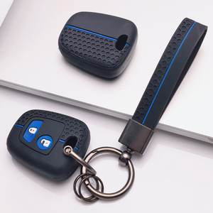 Étui de clé de voiture sport avec porte-clés pour Peugeot 107 108 206 207 307 308 et Citroën C1 C2 C3 C4 C5 <span class=keywords><strong>Saxo</strong></span> – Accessoire durable pour clé de voiture - Product Image 1
