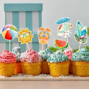 Decoraciones para Cupcakes <span class=keywords><strong>de</strong></span> Playa <span class=keywords><strong>de</strong></span> Verano con Pelota <span class=keywords><strong>de</strong></span> Playa, Sombrilla, Coco, Sandía y Pistola <span class=keywords><strong>de</strong></span> Agua para Fiestas <span class=keywords><strong>de</strong></span> Cumpleaños <span class=keywords><strong>de</strong></span> Verano - Product Image 4