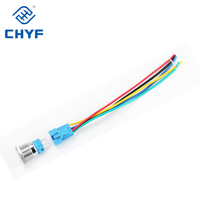 Interrupteur à bouton-poussoir métallique 19 mm marche/arrêt momentané avec LED étanche IP65 220 V, anneau lumineux cinq couleurs pour panneau de machine