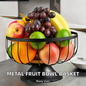 Modern Metal <b>Wire</b> Fruit <b>Basket</b> Bowl Storage Organizer for Kitchen Desktop Fruit Holder with Handle - Product Image 2