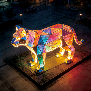 Lampada Scultura LED da Esterno Geometrica a Forma di <span class=keywords><strong>Pantera</strong></span> (Acciaio Inossidabile + Acrilico Satinato) Impermeabile IP65 2700-6500K con Telecomando - Product Image 5