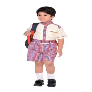 Customized Product Wholesale Good Quality Boys Short Sleeve Shirt With Half Pant School Uniform