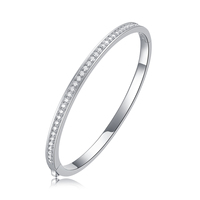 Bracelet Moissanite Full Eternity en Argent Sterling 925, une rangée pavée, 1,18 ct, 4 mm, 64 mm, Bijoux de Mariage de Luxe pour Femme