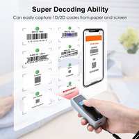 Scanners de codes-barres portables, lecteur de codes QR, scanner de codes-barres sans fil 3 en 1 pour tablette, iPhone, iPad, Android, IOS, PC, POS