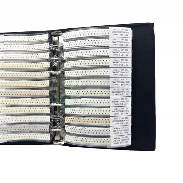 Capacitors Kit SMD Capacitor Sample Book 0201 Assortment Pack DIY 51values 25pcs 50pcs SMD Ceramic Capacitor Assortment Kit