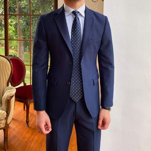 Traje de Negocios de 3 Piezas <span class=keywords><strong>para</strong></span> Hombre, Corte Entallado, 100% Lana, con Cuentas, Chaqueta, Chaleco y Pantalones, Ideal <span class=keywords><strong>para</strong></span> Bodas - Product Image 5