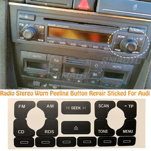 Pegatinas Decorativas para Reparar Botones Desgastados de Radio Estéreo para Audi A4 B6 B7/ A6/ A2 y A3 8L/P, Decoración para Automóviles, Estilo de Coche - Product Image 1