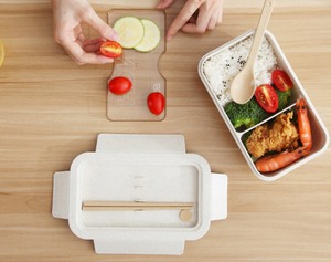 BPA free wheat straw bento lunch box wholesale bento box double-deck wheat straw lunch box for school