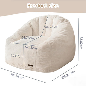 Sofá moderno de tela de pana, bolsa de <span class=keywords><strong>soja</strong></span>, sofá perezoso con reposabrazos de felpa, cómodo cojín de suelo - Product Image 4