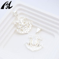 Pendentif Ancre Argentée L-1050, Relief Vierge Marie Jésus, Collier Religieux, Cadeau pour Croyant, E-commerce transfrontalier