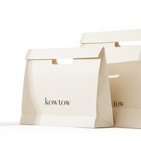 Sacs en papier kraft recyclables perforés avec logo personnalisé, sacs fourre-tout découpés pour le shopping, emballage cadeau pour bijoux, montres, lunettes et mariages
