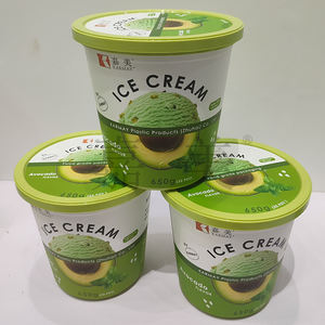 Taza de yogur de plástico con sabor occidental de 650g, embalaje Iml para yogur con tapa, contenedor de almacenamiento de helados de comida blanca y verde PP - Product Image 5