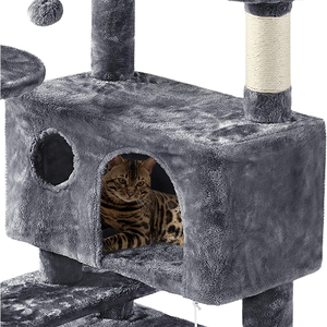 Cina fabbrica all'ingrosso casa di lusso personalizzato peluche grande animale domestico condominio naturale sisal legno scratcher mobili albero del gatto - Product Image 4