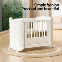 Cuna Multifuncional Ajustable de Estilo Europeo VSUCH, Cuna Sólida y Cómoda para Recién Nacidos con Juego de Ropa de Cama para Bebés y Niños