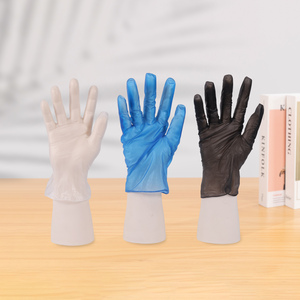 Gants jetables en vinyle sans latex, sans poudre, noirs, tailles S/M/L/XL, vente directe d'usine, fabriqués en Chine avec certificat CE, non stériles - Product Image 1