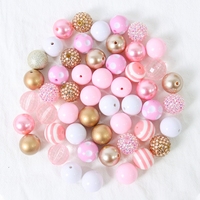 Huiran 50pcs थोक चंकी Gumball मोती गुलाबी रंग थोक 20mm बबलगम मोती एक्रिलिक ढीला मोती गहने बनाने के लिए