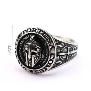 Men's Stainless Steel <b>Ring</b> With Spartan Mask Design Round Geometric Jewelry Gift - Product Image 5