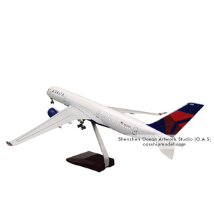 LED ABS nhựa Máy bay mô hình Airbus A350 Delta dòng không khí Kích thướ<span class=keywords><strong>c</strong></span> 47cm quy mô 1:142 với ánh sáng dẫn và thiết bị hạ <span class=keywords><strong>c</strong></span>ánh - Product Image 1
