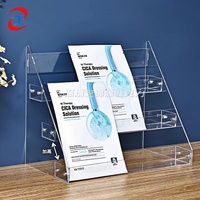 Support publicitaire en acrylique transparent à plusieurs niveaux Support acrylique pour brochures, fichiers et documents, étagère pour cartes de vœux, présentoir photo