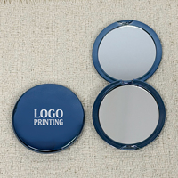 Miroir de maquillage double face en plastique avec impression personnalisée et placage électrolytique, miroir de maquillage pliable de luxe