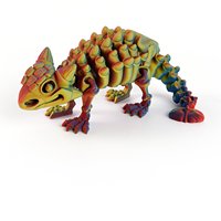 Figura de Lagarto Articulada Impresa en 3D, Color Degradado, Juguete Flexible Antiestrés, Decoración de Escritorio, Coleccionable