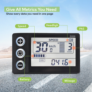 S866 [haytrix] xe điện Ebike màn hình đồng hồ tốc độ fatbike hiển thị máy tính xe điện phụ kiện xe đạp - Product Image 3