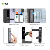 Poignée de porte intelligente TUYA/TTlock avec serrure WiFi, application, empreinte digitale, biométrique pour usage domestique, étanche avec fonctions de mot de passe et de code