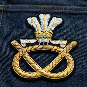 ICH DIEN Patch brodé en dentelle de haute qualité à coudre, badge en tissu circulaire au design luxueux pour vêtements - Product Image 2