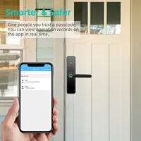 Serrure de porte intelligente NFC Tuya avec écran tactile, mot de passe, entrée sans clé personnalisée, contrôle par application, cloud, aluminium, utilisation hôtelière
