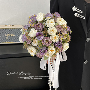 Ramo de Novia Estilo Ins Premium, Rosas Artificiales para Ceremonia de Boda, Compromiso, Sesión de Fotos, Decoración de Mesa - Product Image 2